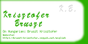 krisztofer bruszt business card